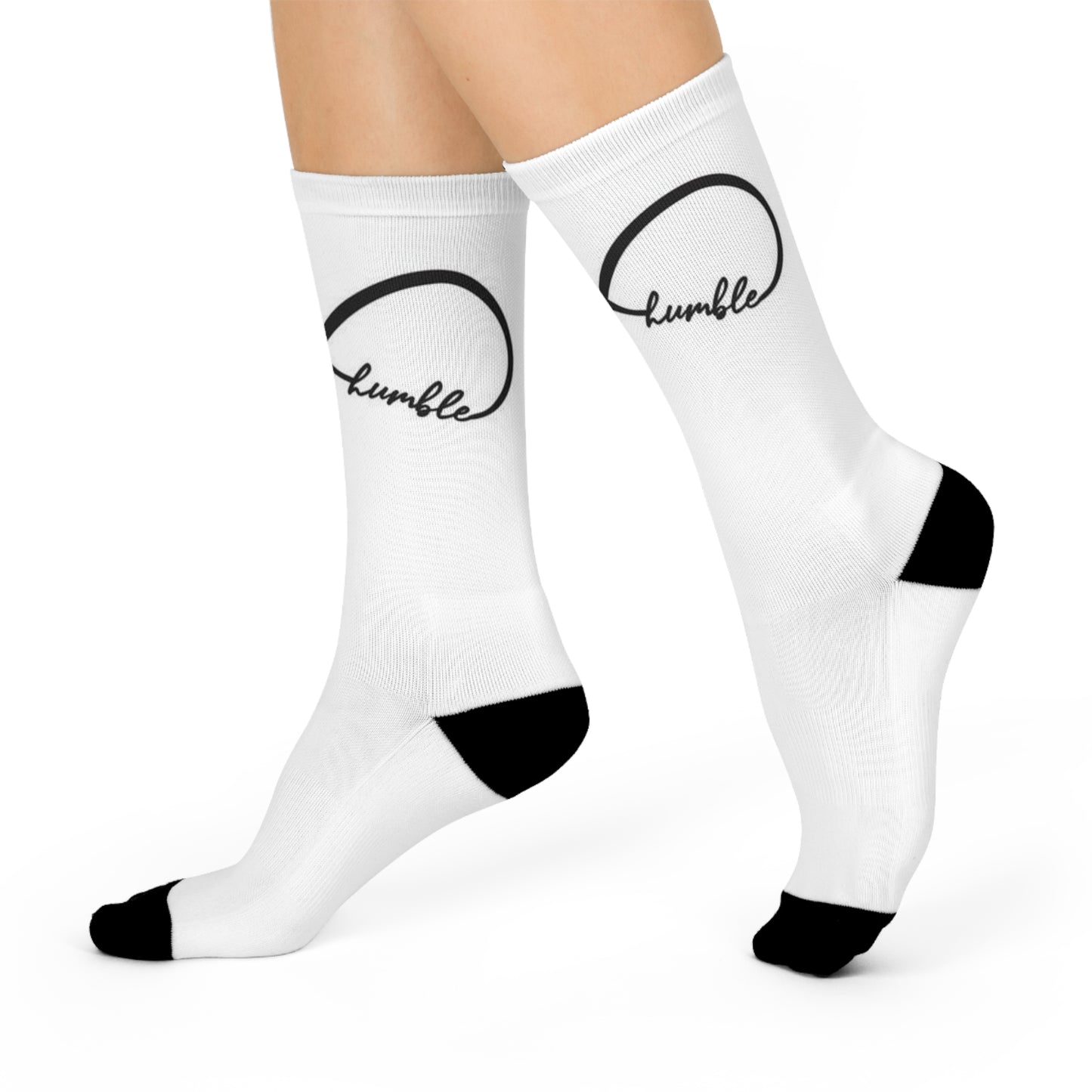Inspirational Cushioned Crew Socks - 'Humble' Design for Everyday Comfort