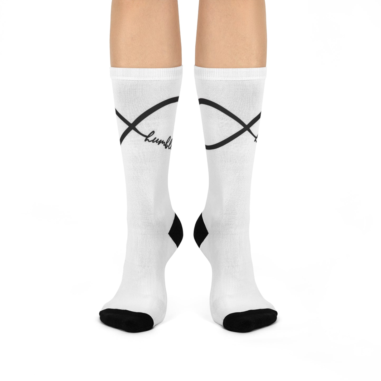 Inspirational Cushioned Crew Socks - 'Humble' Design for Everyday Comfort