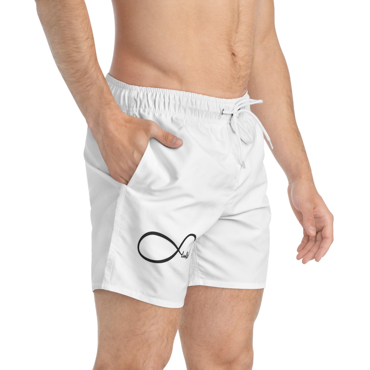 Humble Infinity Swim Trunks - White Beach Shorts for Summer Fun