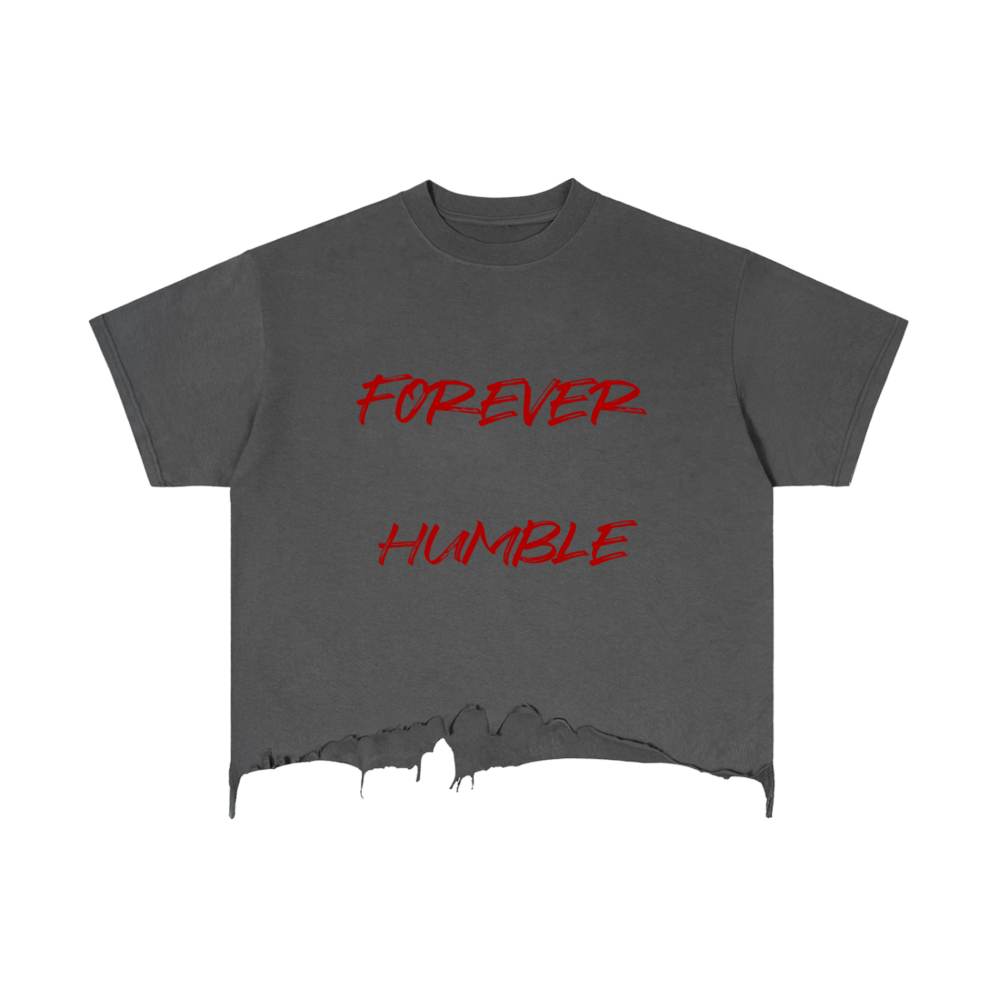 Vintage Wash Boxy Distressed Hem T-Shirt